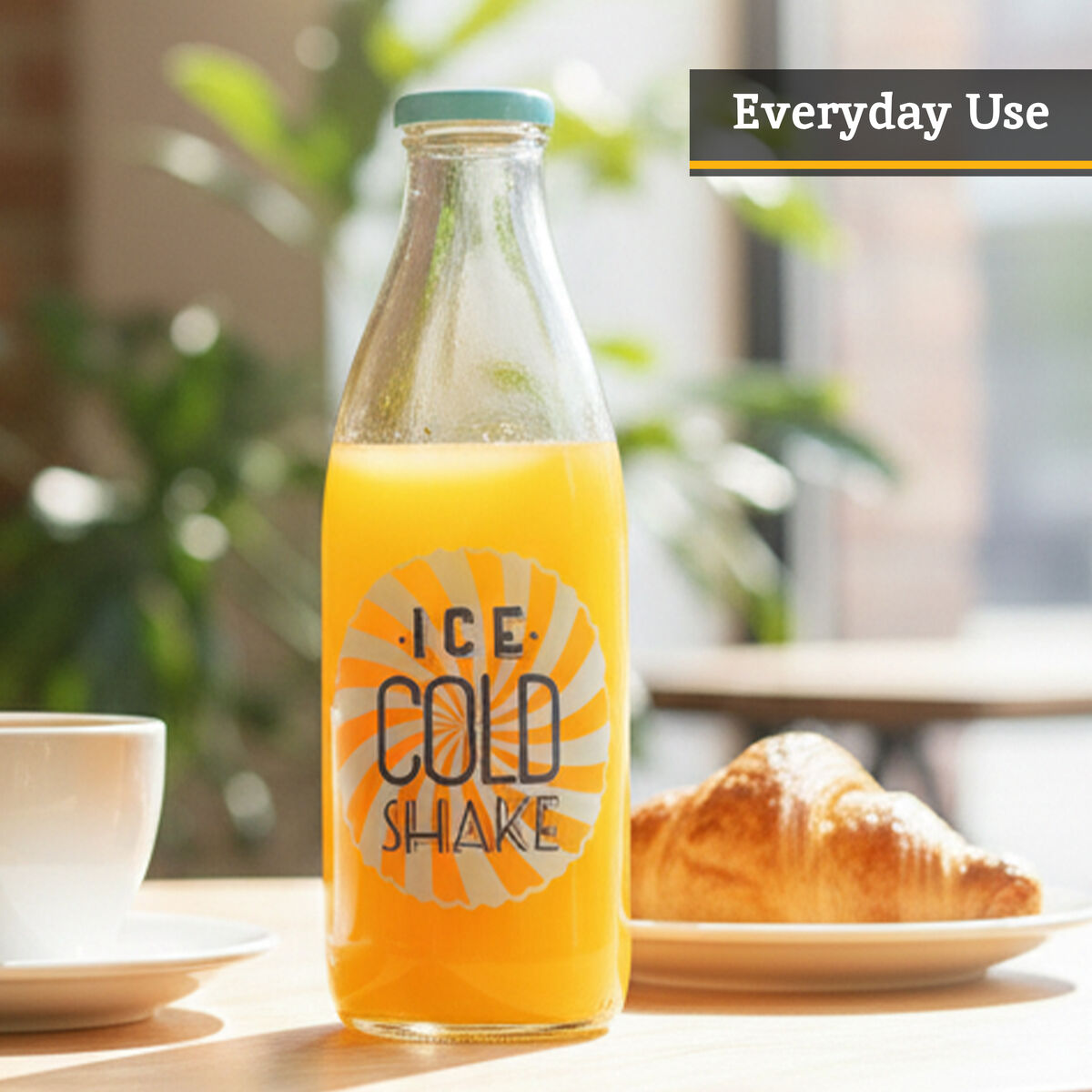 Glass Milk Bottle with Screw Cap