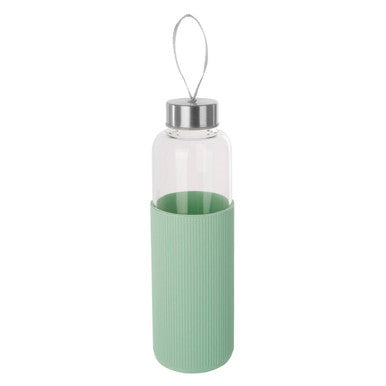 Glass Bottle with Mint Silicone Sleeve