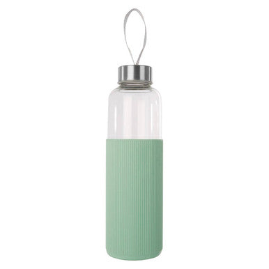 Glass Bottle with Mint Silicone Sleeve
