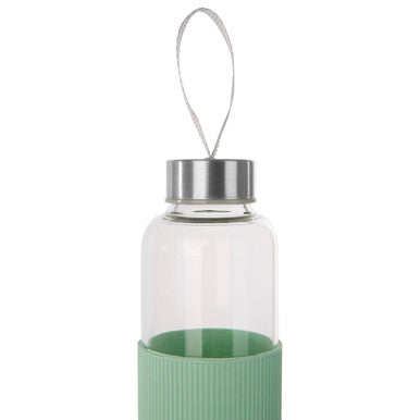 Glass Bottle with Mint Silicone Sleeve