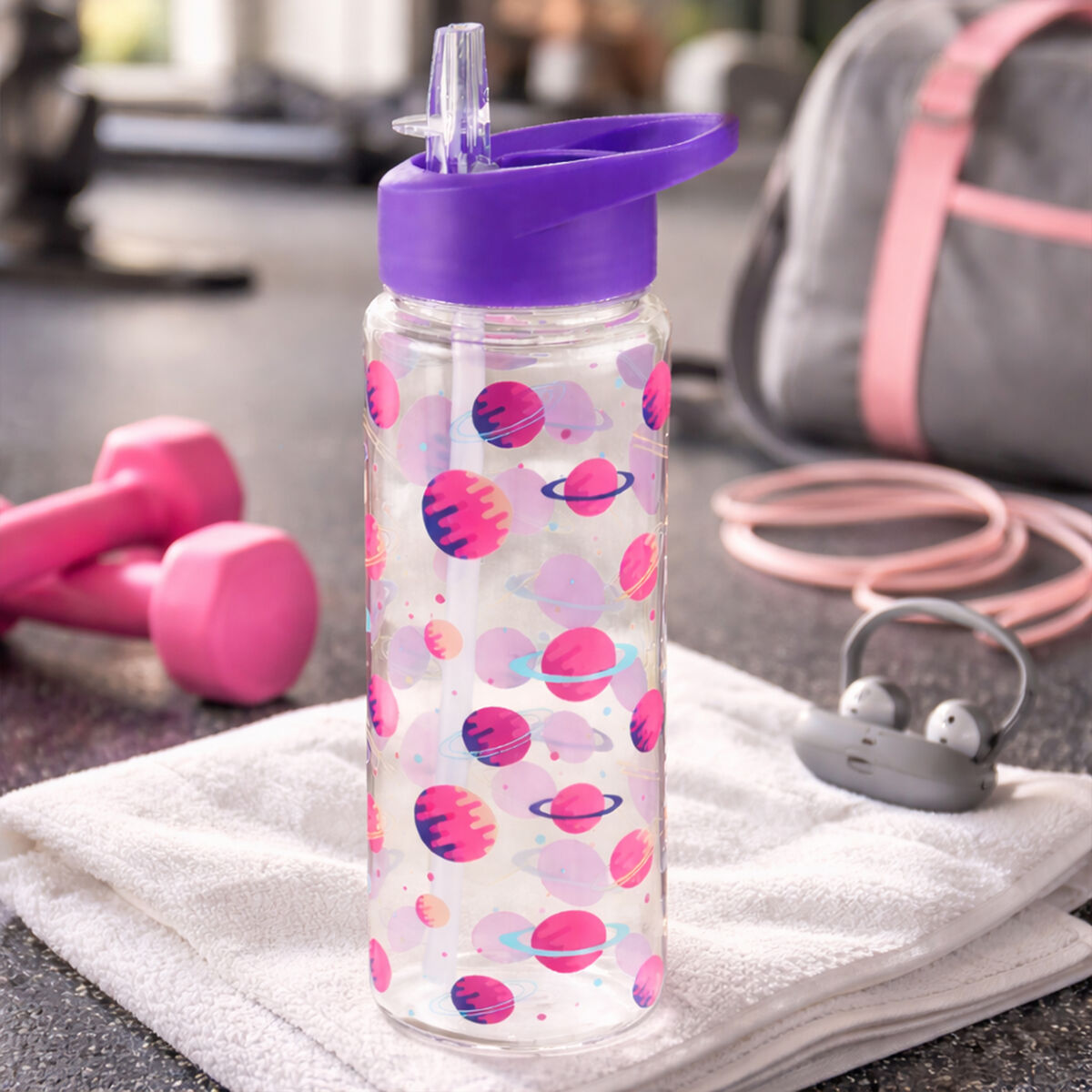 Kids Purple Space Water Bottle