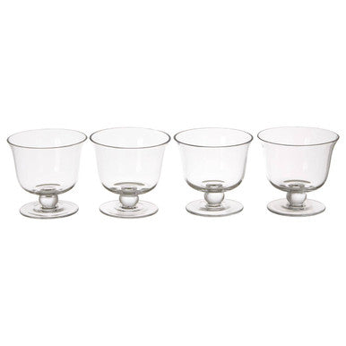 Set of 4 Footed Glass Dessert Bowls
