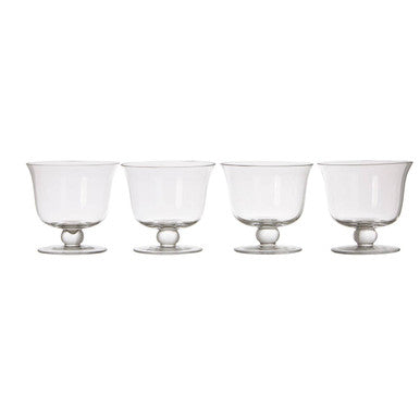 Set of 4 Footed Glass Dessert Bowls