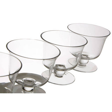 Set of 4 Footed Glass Dessert Bowls