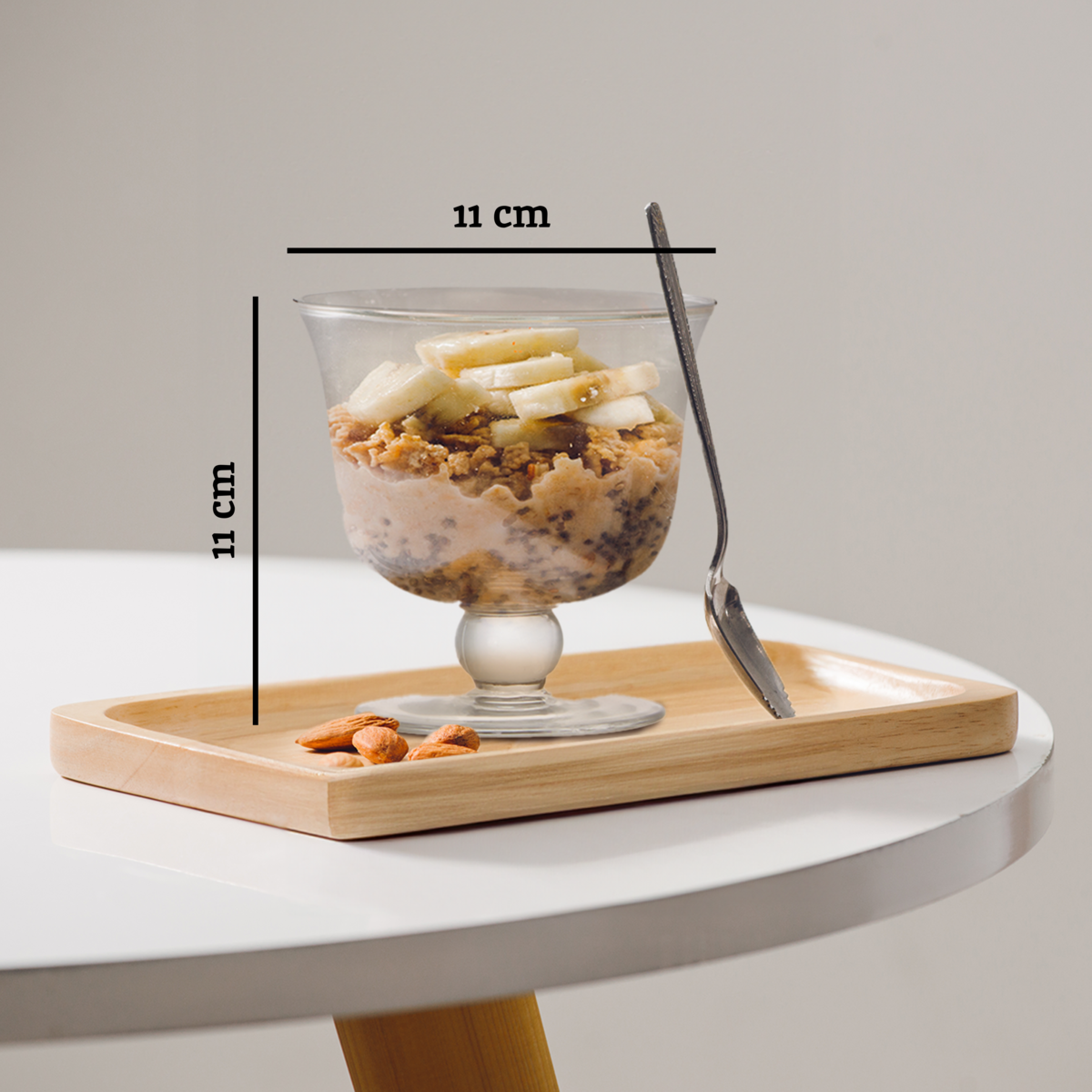 Set of 4 Footed Glass Dessert Bowls