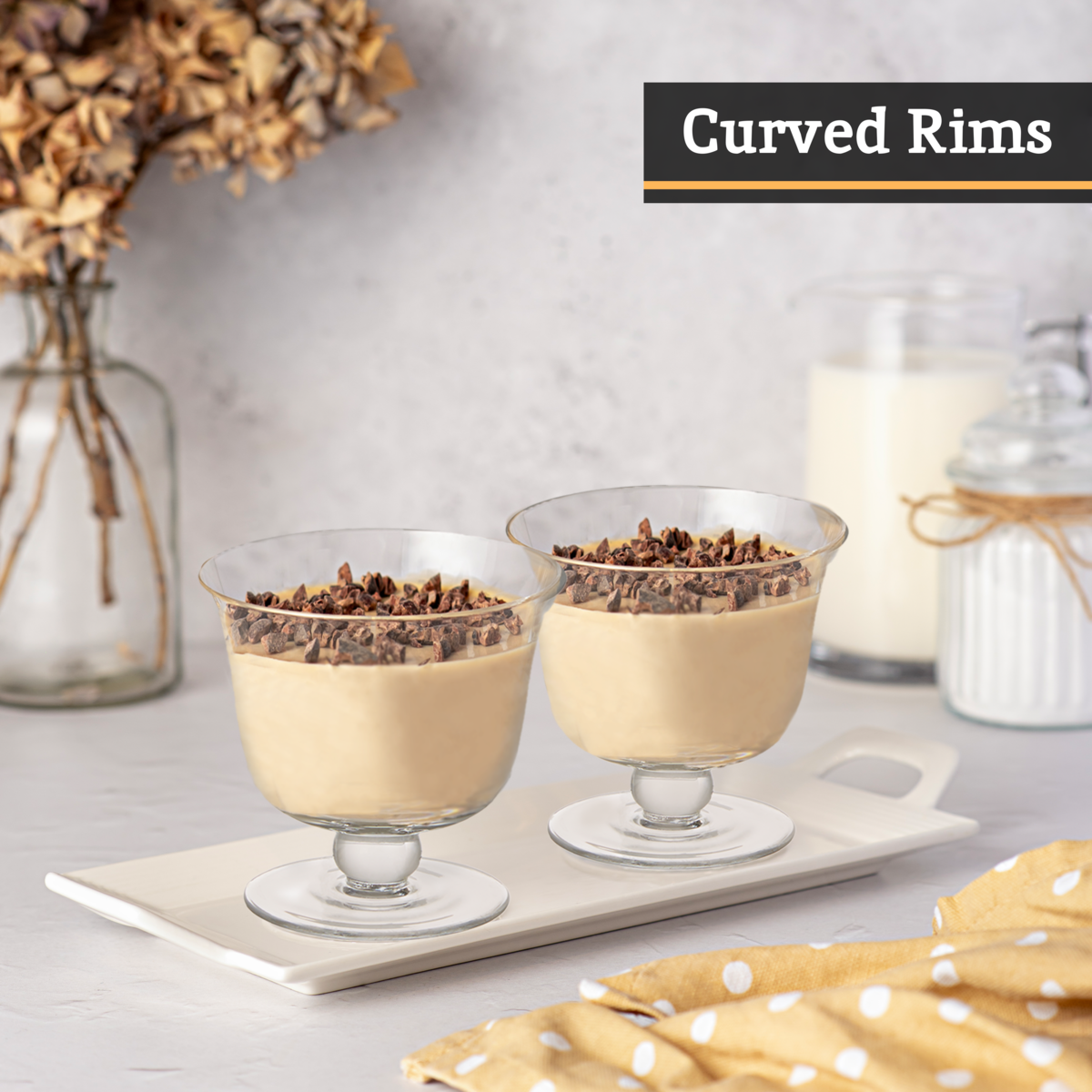 Set of 4 Footed Glass Dessert Bowls