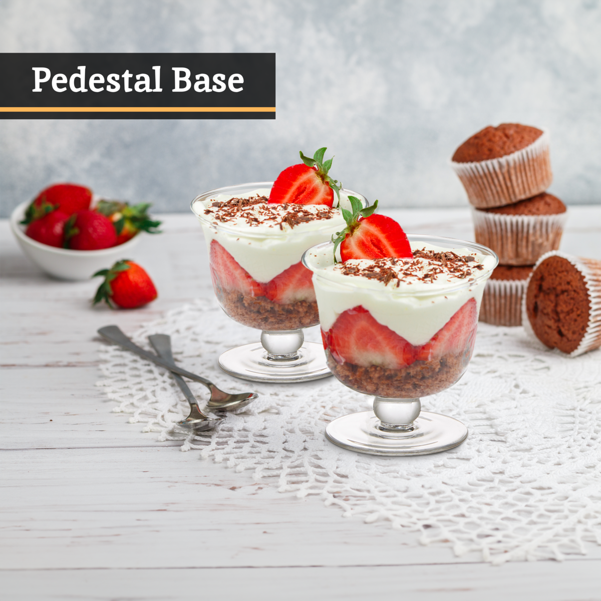 Set of 4 Footed Glass Dessert Bowls