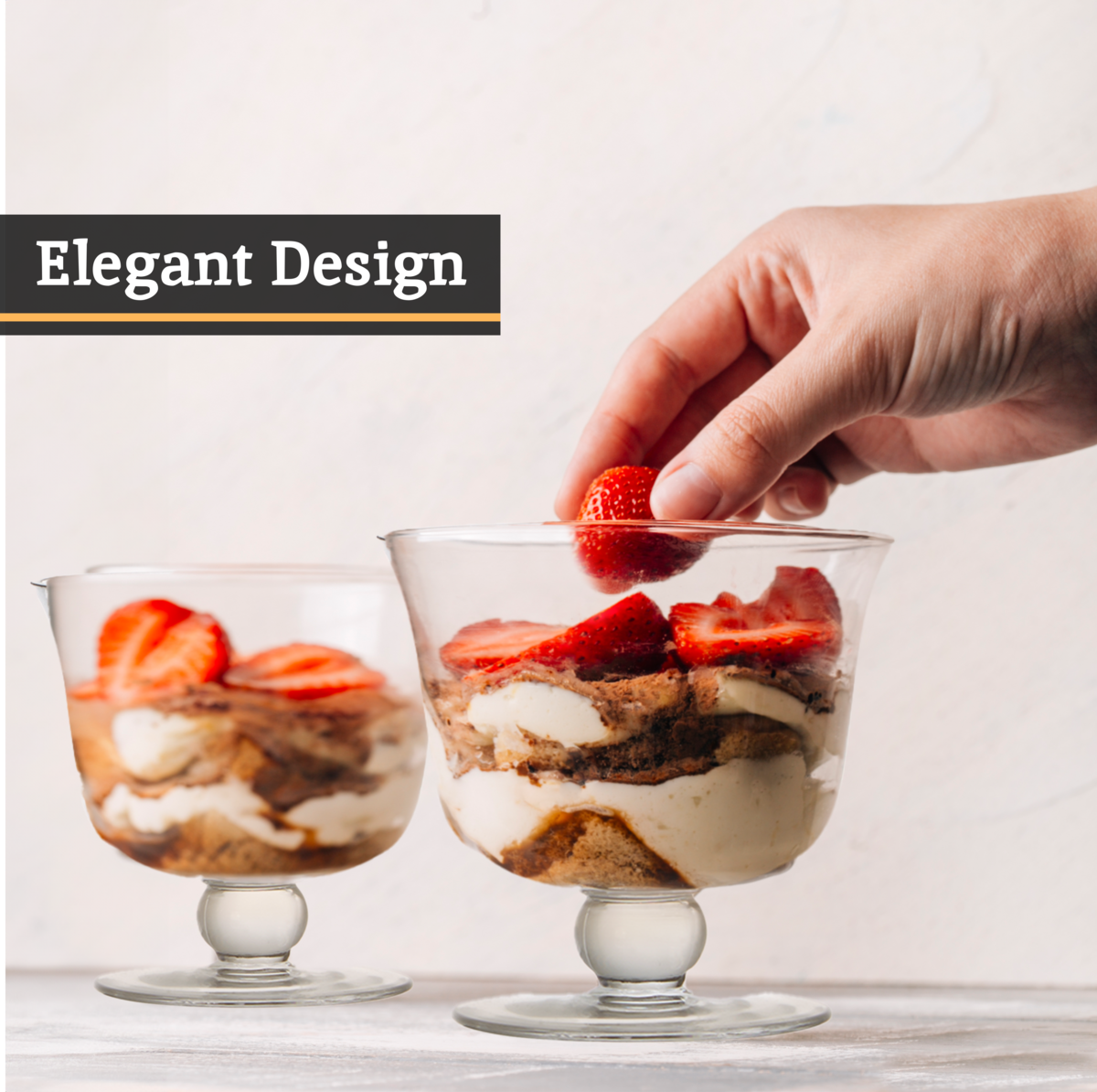 Set of 4 Footed Glass Dessert Bowls