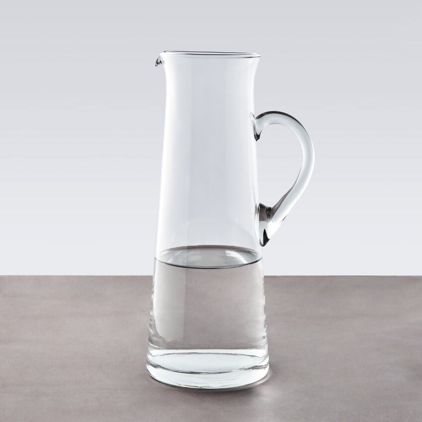 Clear Glass Pitcher with Pouring Spout