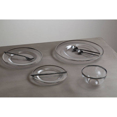 Glass Side Plate with Silver Rim | Ida
