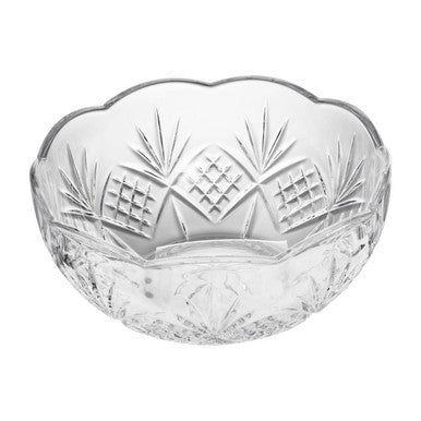 Clear Crystal Glass Embossed Bowl