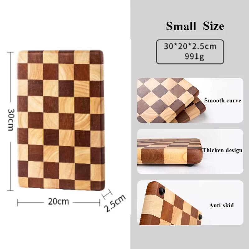 Solid Wood Double-Colored Cutting Board – Durable Anti-Skid Chopping Board for Slicing, Chopping, and Kitchen Prep