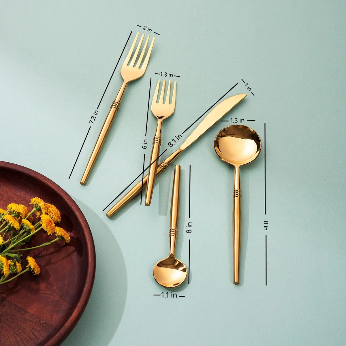 Set of 5 Cutlery with Stylish Handles