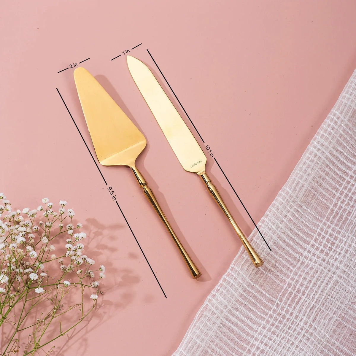 Sculpted Elegance Set of 2 Cake Servers with Curvy Handles