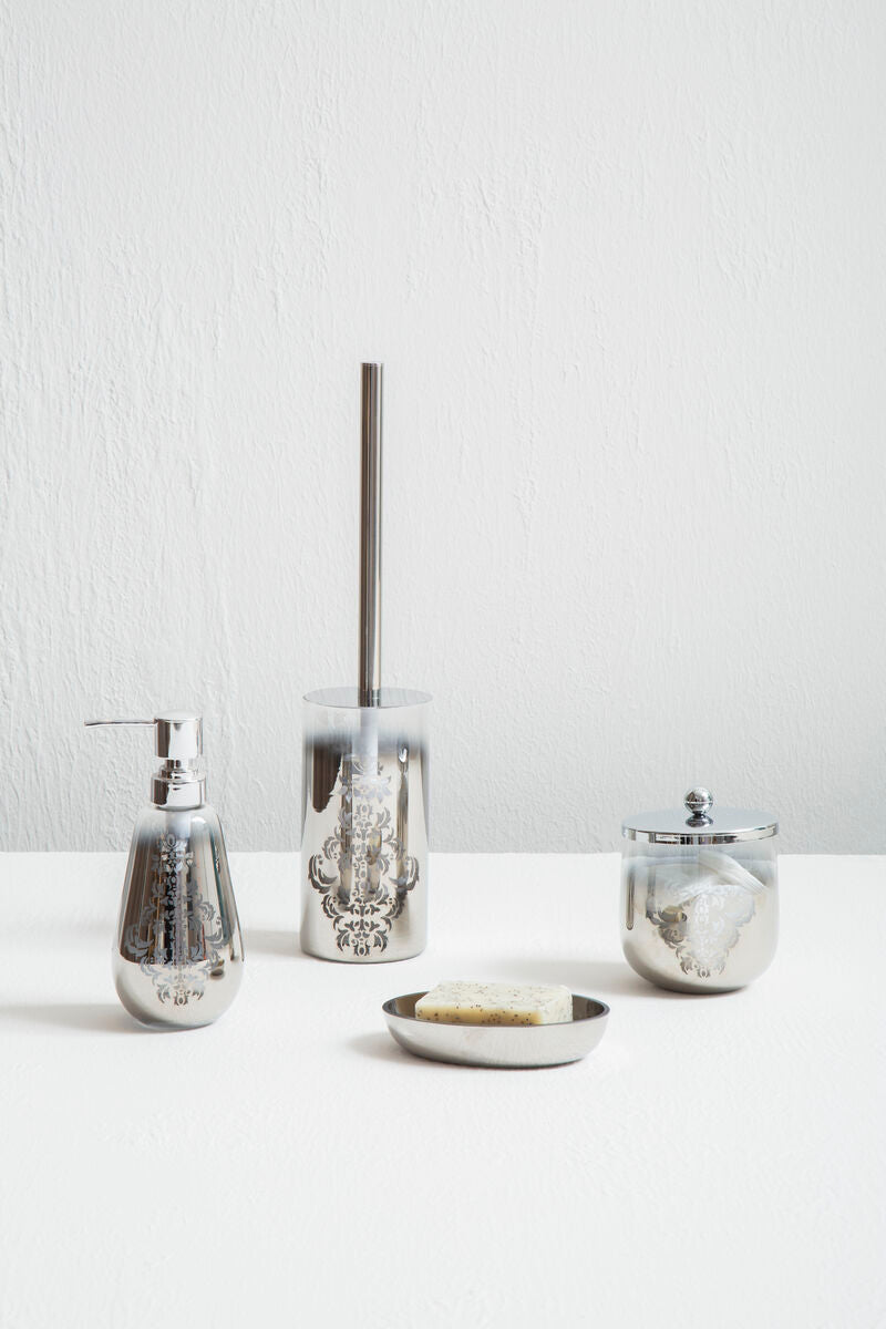 Silver Ombre Bathroom Cotton Jar