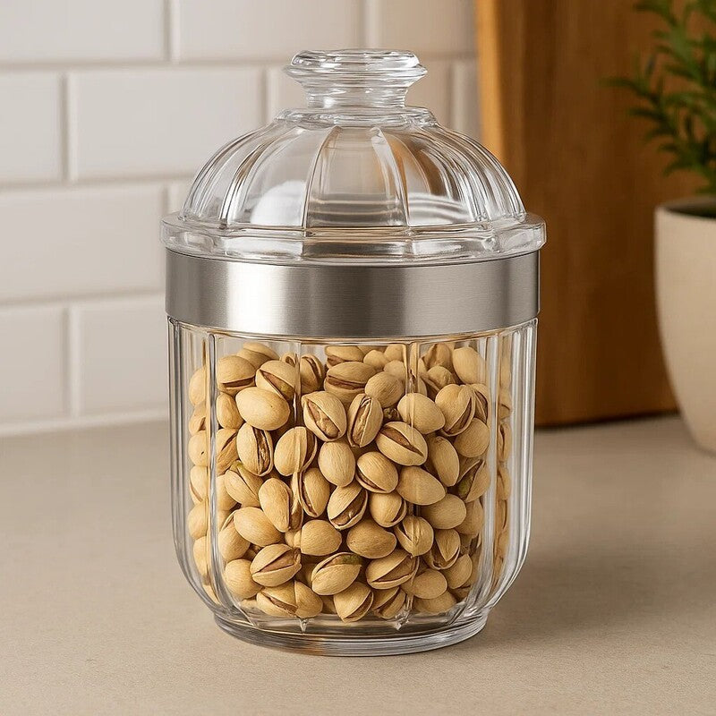 Small Silver Acrylic Storage Jar