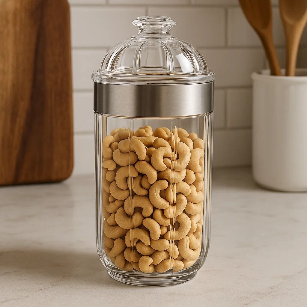 Large Silver Acrylic Storage Jar
