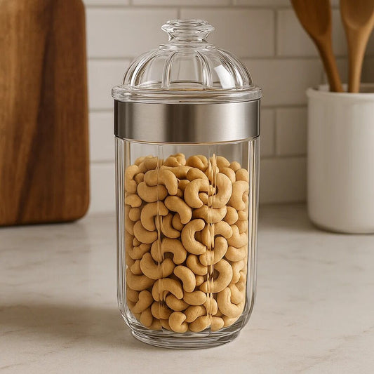 Large Silver Acrylic Storage Jar
