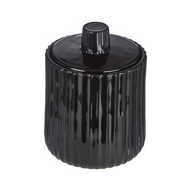 Black Glass Bathroom Storage Jar