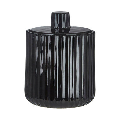 Black Glass Bathroom Storage Jar