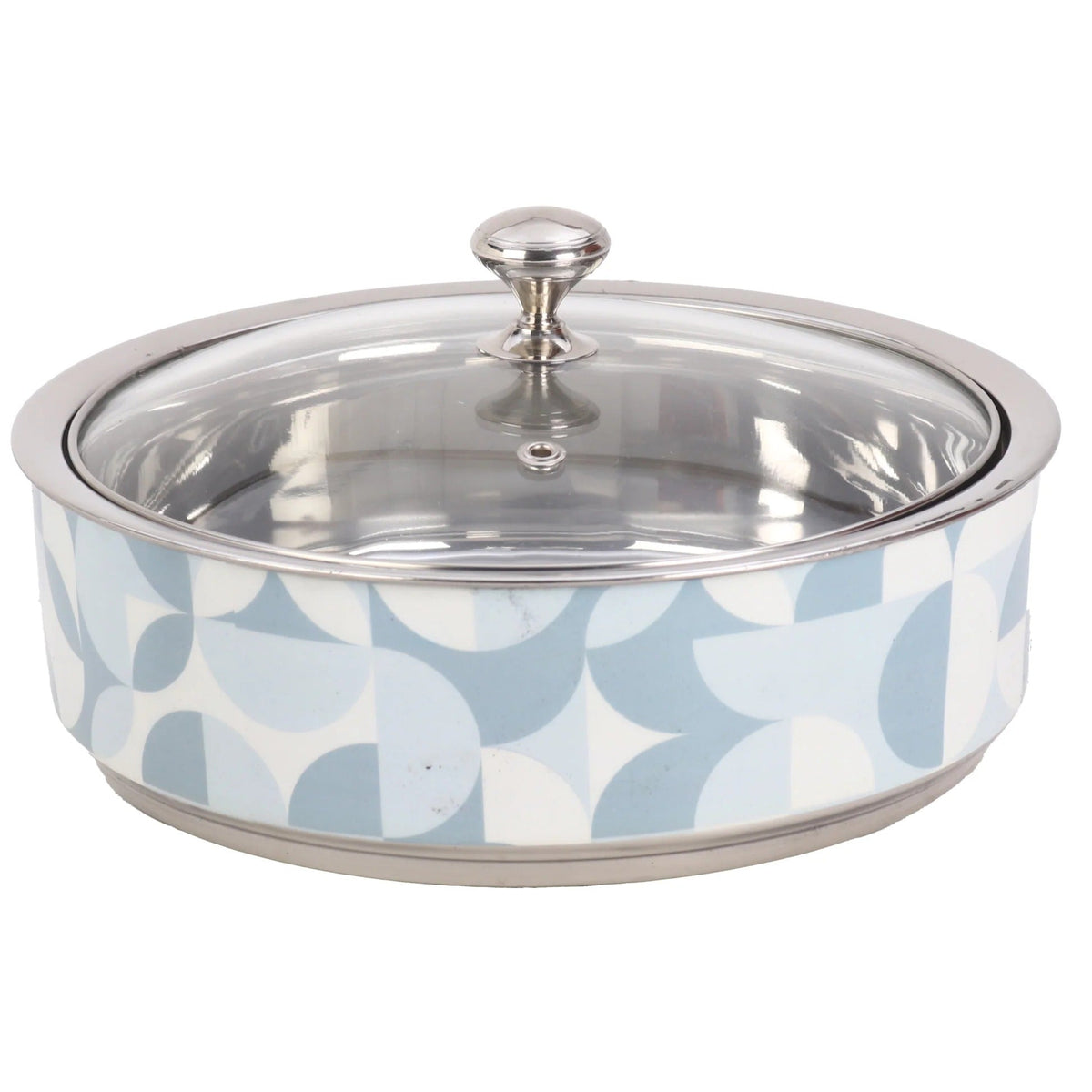 Double Walled Insulated Serving Casserole 1.5L 304 Stainless Steel Glass Lid Coaster Variant 3