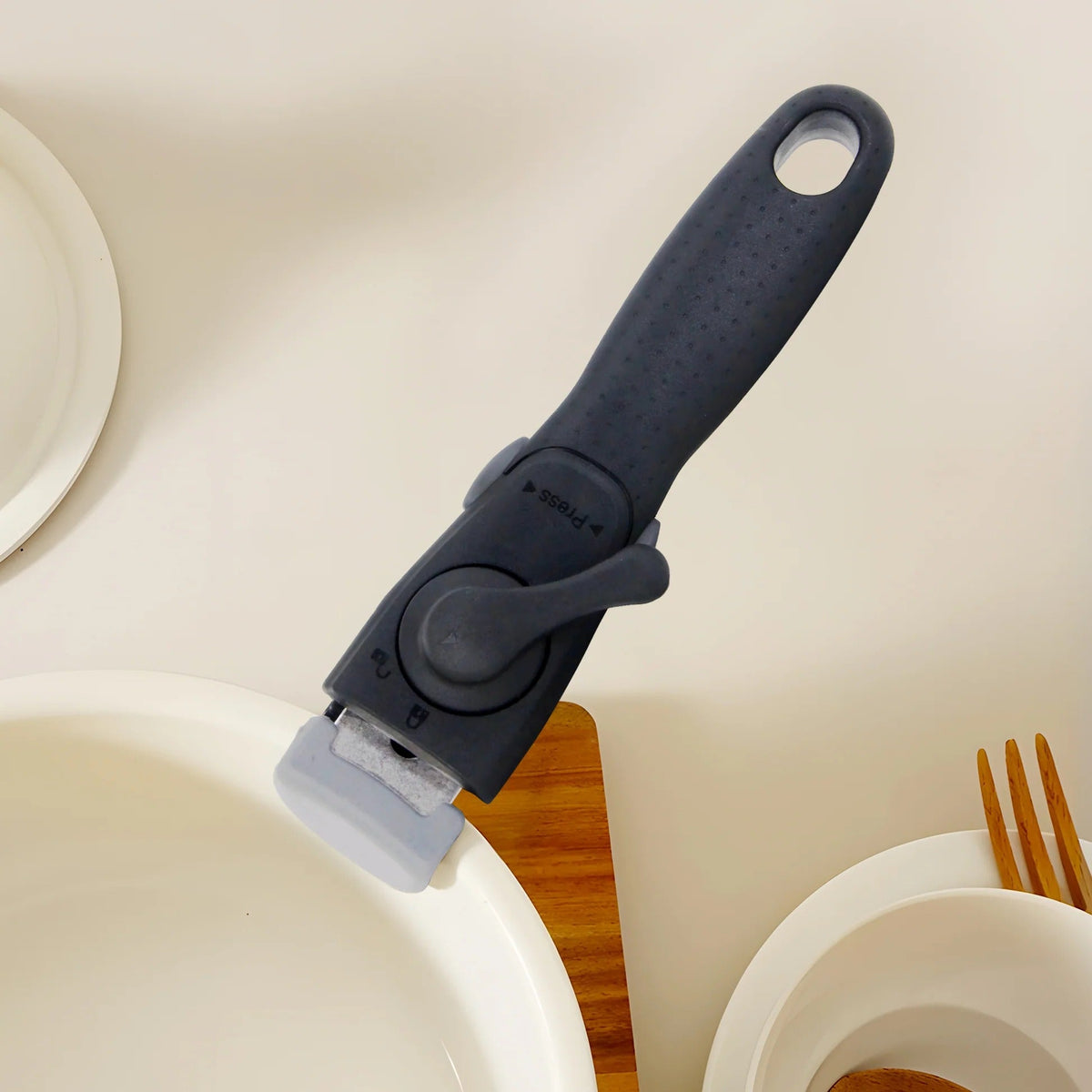 Detachable Cookware Handle Removable Universal Pan Pot Handle Black