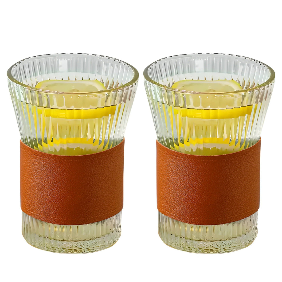 Glass Tea and Coffee Mugs Pack of 2 (280 ml), Chic Sleeves