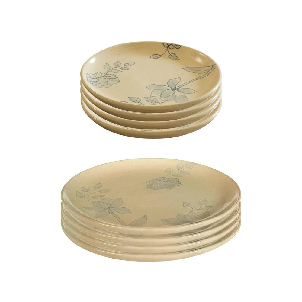 Ceramic Dinner and Side Plate Combo Set of 8 4 of Each Dishwasher Safe Food Grade