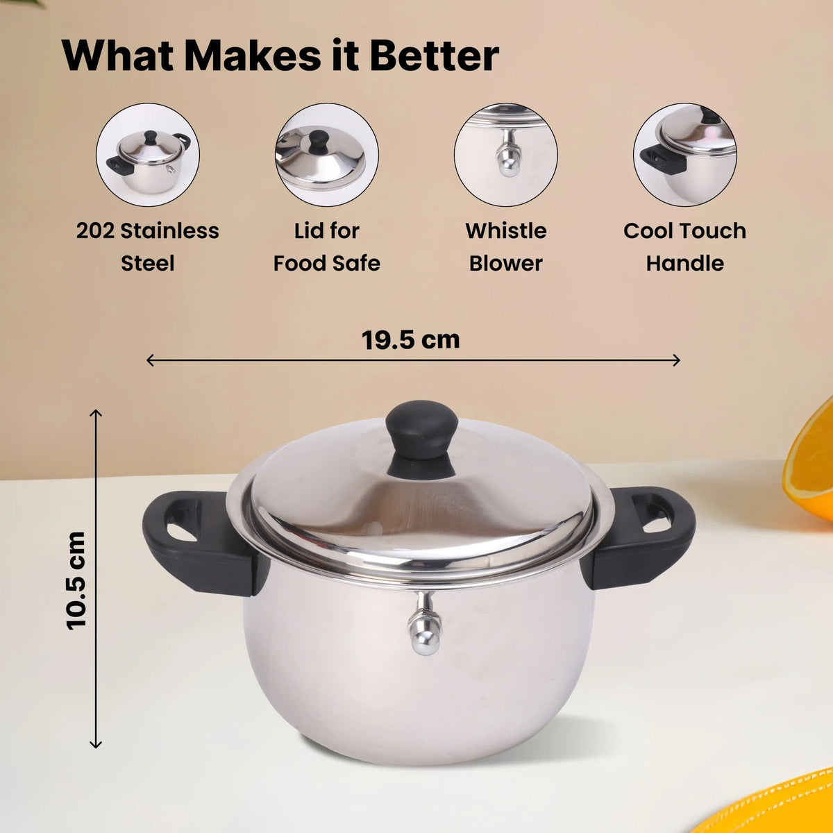 2L Stainless Steel Milk Pot with Lid and Spatula Silver Leakproof Induction Gas