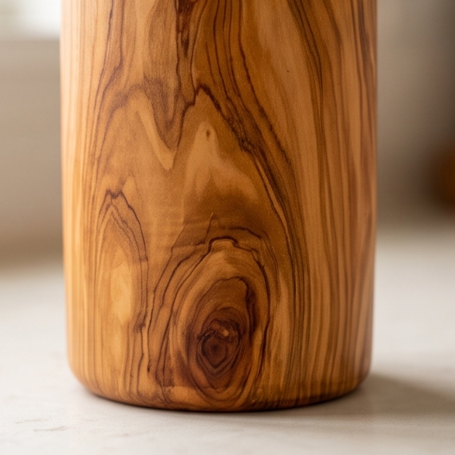 Olive Wood Utensil Holder | Wooden Kitchen Spatula Spoon Crocks Organizer