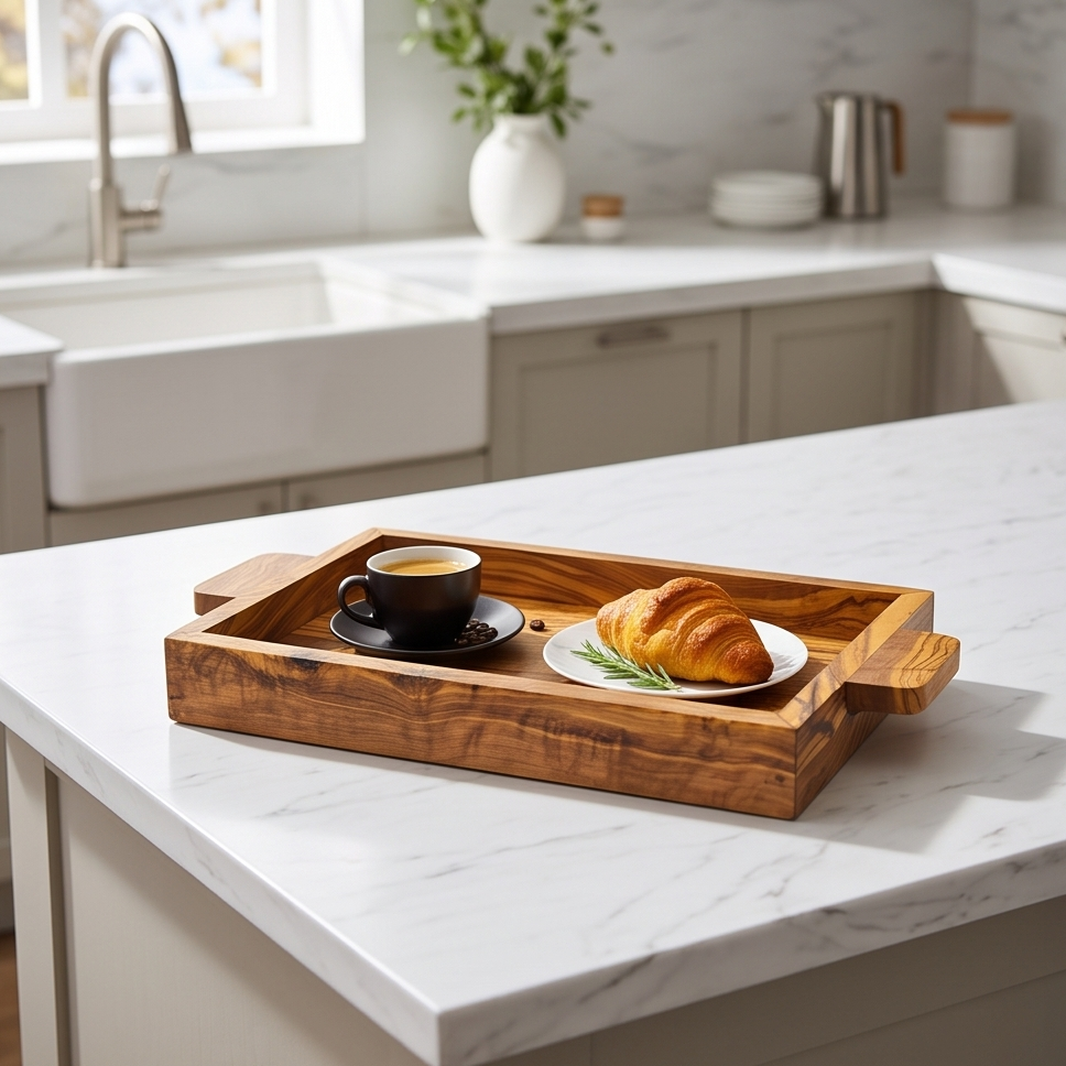 End Grain Olive Wood tray 40 cm and 45 cm