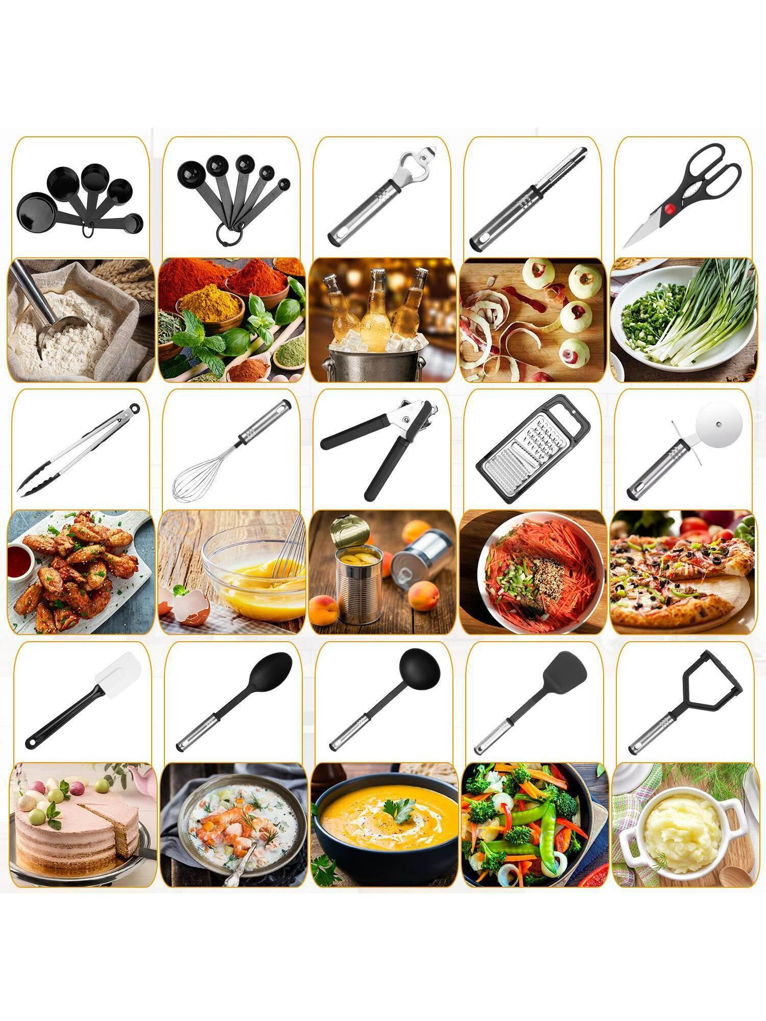 25-Piece Kitchen Utensils Set – Heat-Resistant Non-Stick Cooking Utensils Set – Versatile Spoons, Turners, Spatulas, and Ladle for Everyday Kitchen Needs
