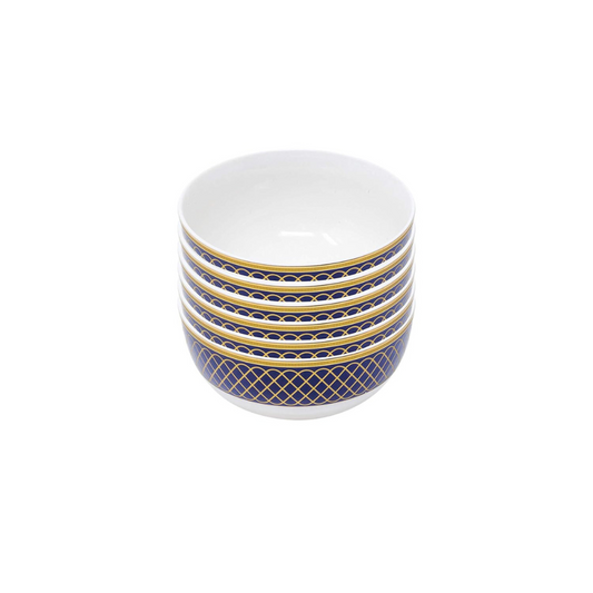 6 Pcs Veg Bowl Set, 340 ml, 11.5 cm, Navy Blue