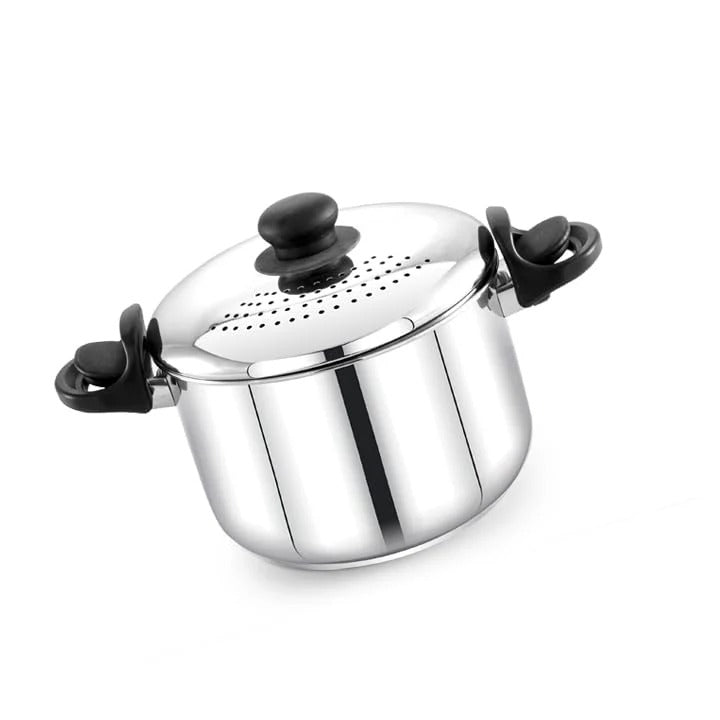 Stainless Steel Strainer Pot without Glass Lid Induction Base