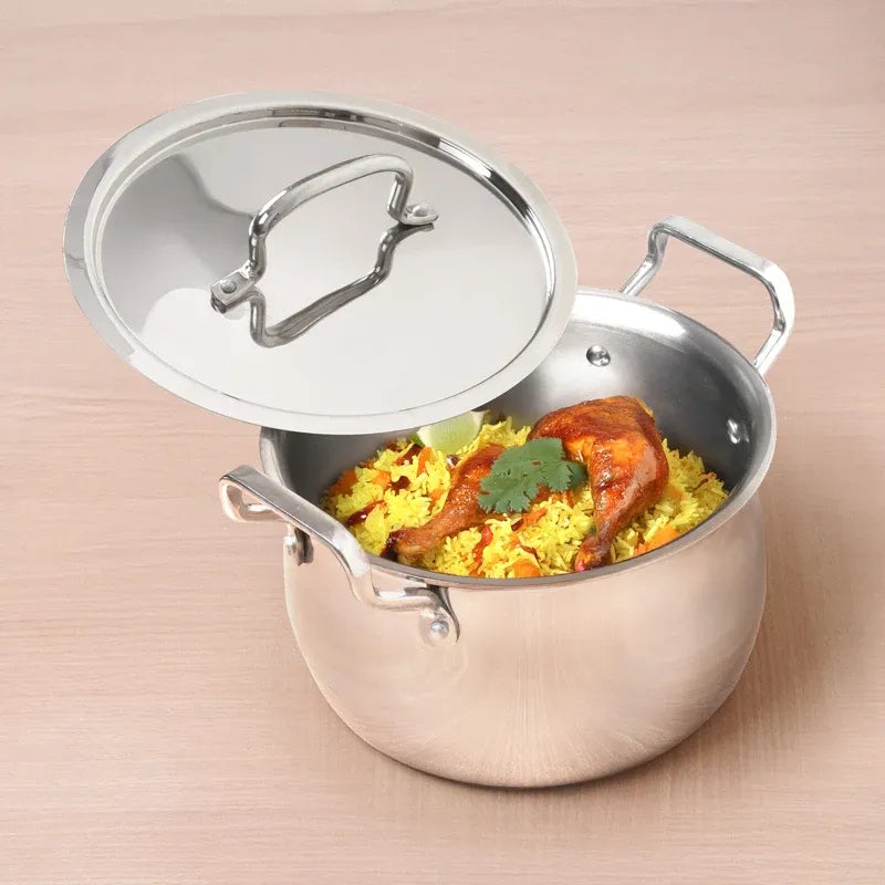 Tri-Ply Stainless Steel Biryani Pot Casserole