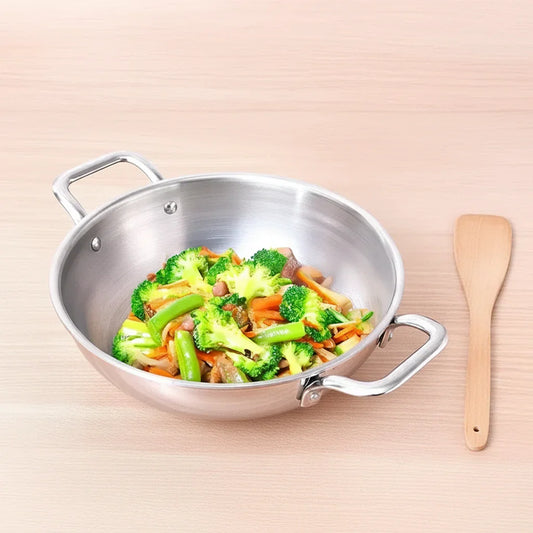 Stainless Steel Kadai with Free Flip Large - 26cm.6L