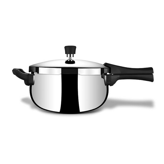 Triply Stainless Steel Pressure Cooker 5 L Outer Lid, Belly Pressure Cooker