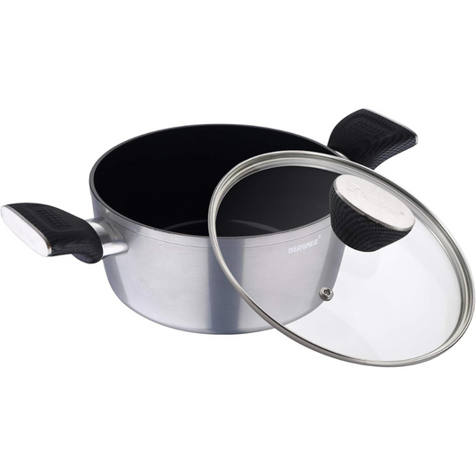 Carbon TT Forged Aluminium Non-stick Casserole With Glass Lid & Induction Base