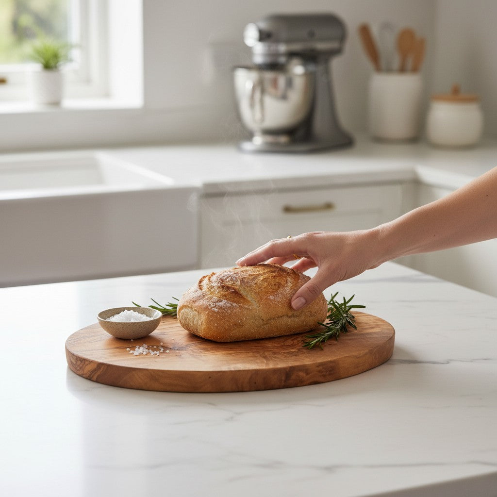 Handmade Oval Olive Wood Cutting Board | Elegant Grazing Cheese & Fruit Serving Board | Natural Grain | 20–40 cm