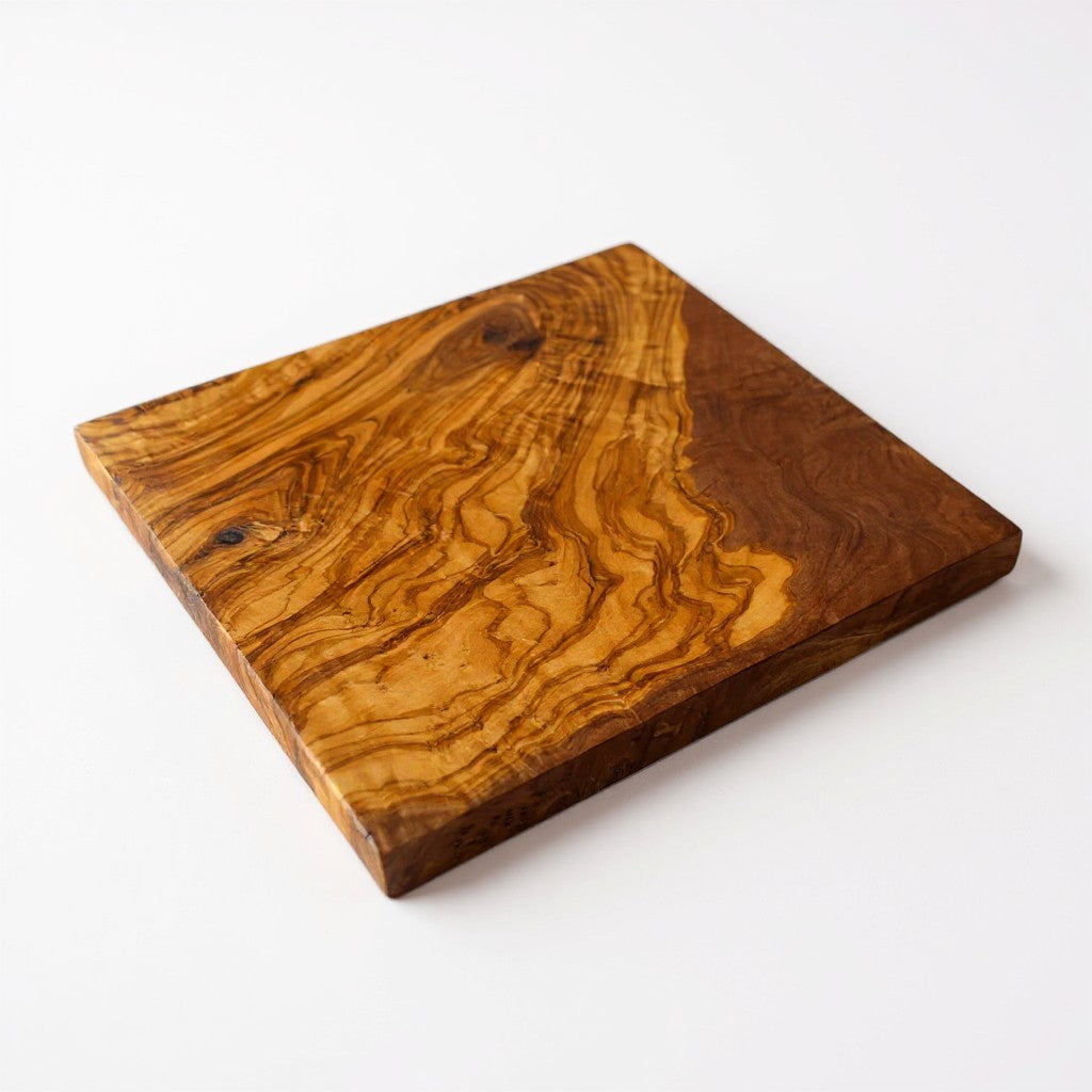 Square Olive Wood Cutting & Serving Board, Extra Thick