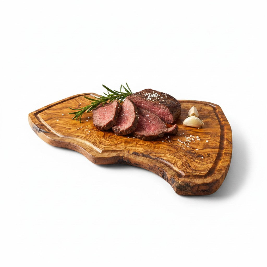 Handmade Olive Wood Rustic Freeform Cutting Board | Live Edge Meat & Grazing Serving Board | Antibacterial | 35–60 cm