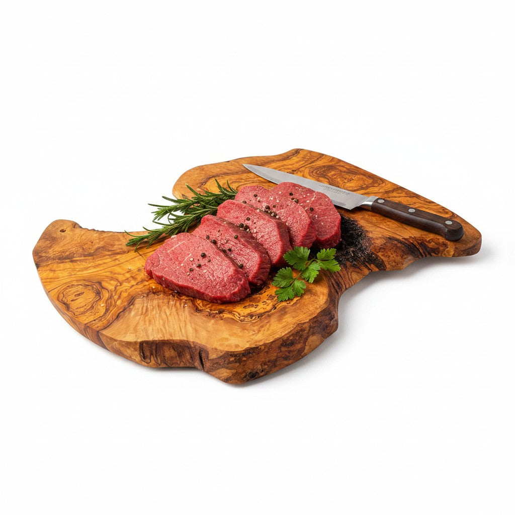 Large Artisan Olive Wood Freeform Serving Board | Extra Large Live Edge Grazing & Chopping Board | Unique Grain | 35–60 cm