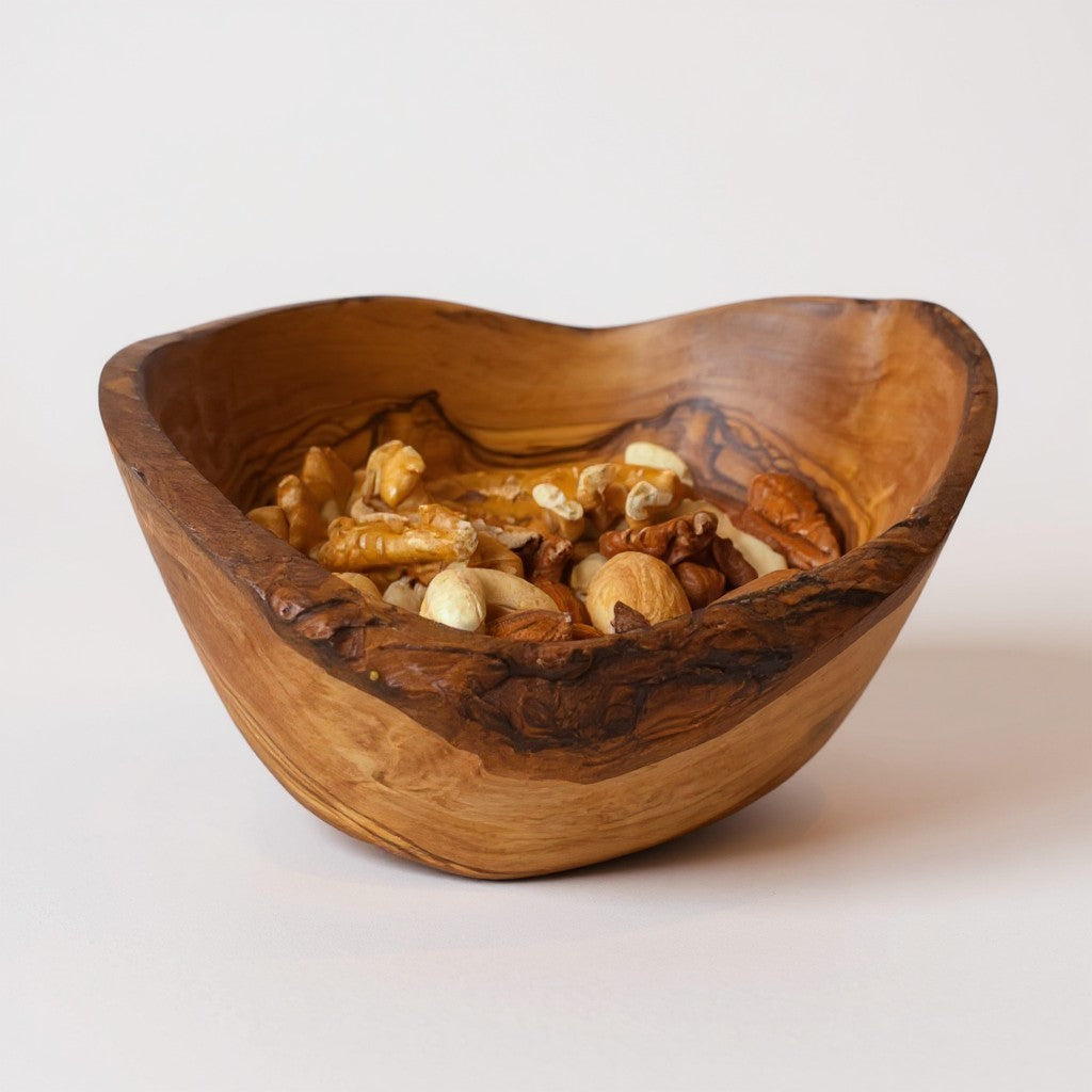 Handcrafted Olive Wood Boat Bowl | Deep Oval Fruit Salad & Serving Bowl | Beautiful Natural Grain | 13 cm · 15 cm · 18 cm