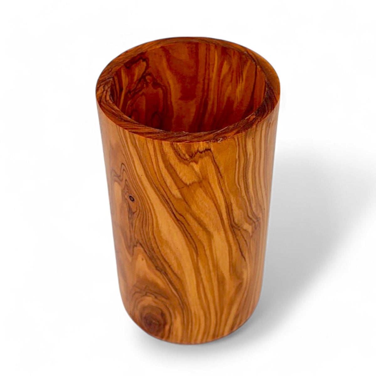 Olive Wood Utensil Holder | Wooden Kitchen Spatula Spoon Crocks Organizer
