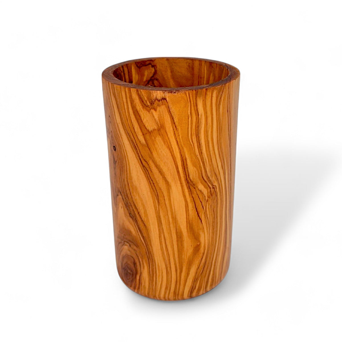 Olive Wood Utensil Holder | Wooden Kitchen Spatula Spoon Crocks Organizer