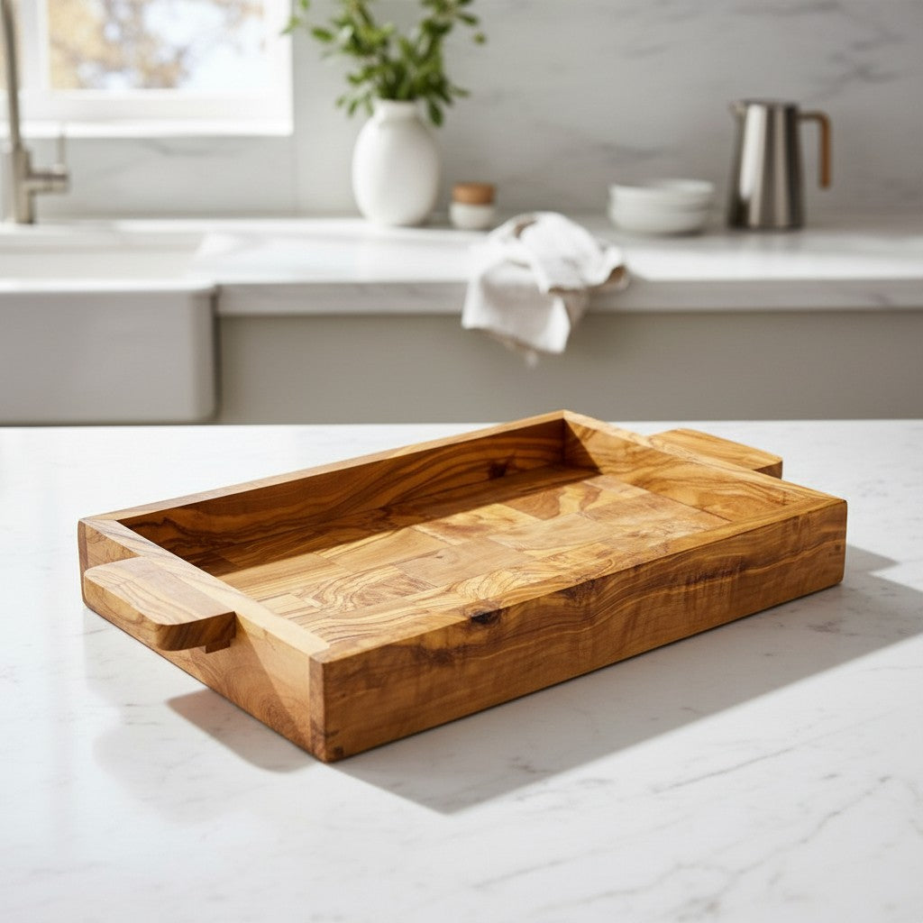 End Grain Olive Wood tray 40 cm and 45 cm