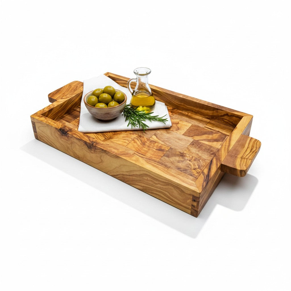 End Grain Olive Wood tray 40 cm and 45 cm