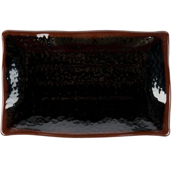 Asian-Style Rectangular Melamine Wave Plate 11 1/4" x 7 1/4" - Dozen