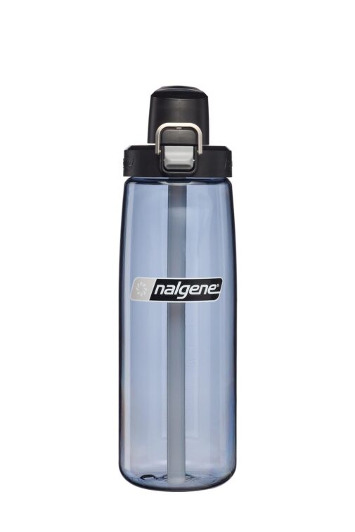 Straw Bottle 700ml Grey with Black Cap