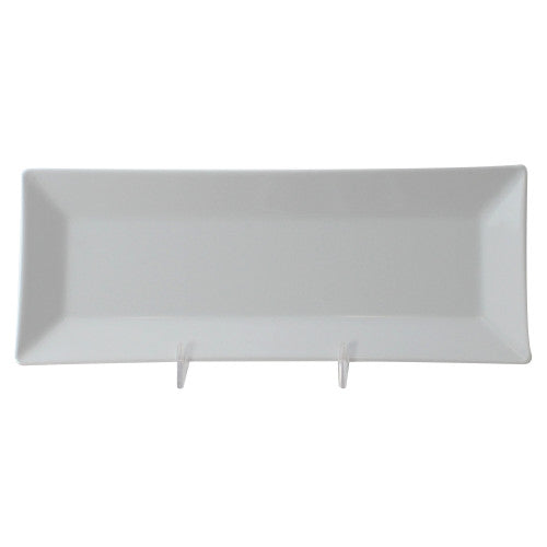 Classic White Rectangular Melamine Plate 260mm x 100mm - Pack of 12